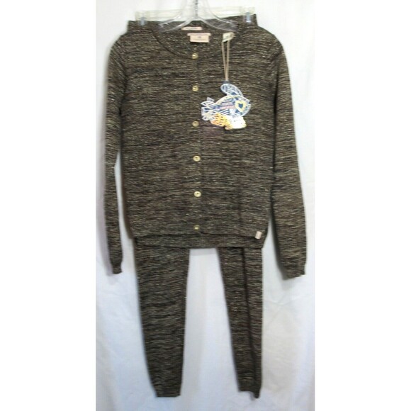 Scotch & Soda Girls Silver Metallic Stripe 2 Pc Set Sweater & Pants Size 14 NWT - Picture 1 of 16